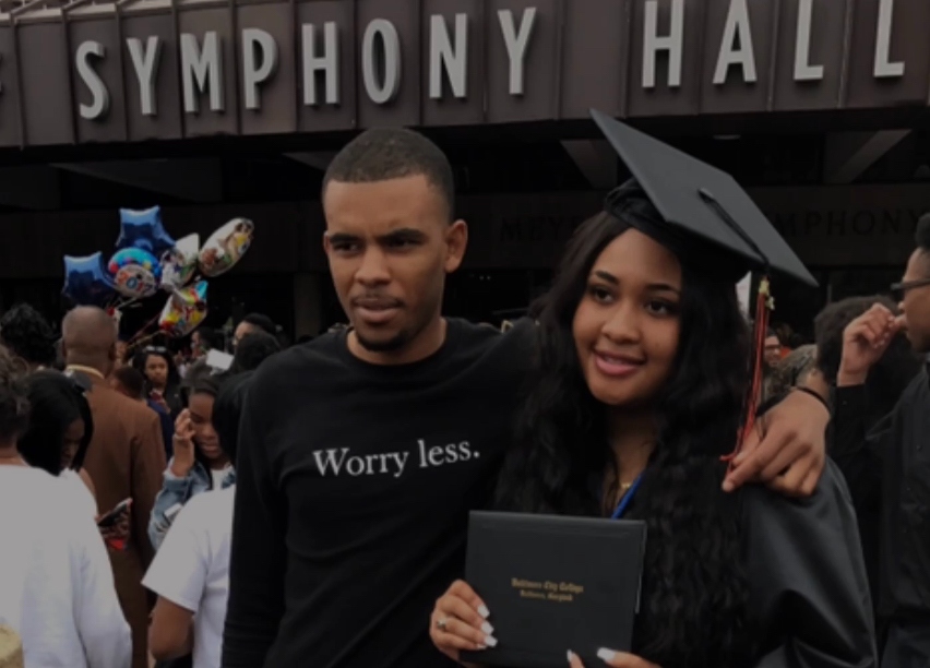 Dontae with his sister Kaila at her graduation from Baltimore City College
